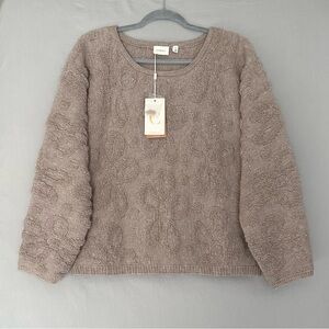 Cyrus NYC Textured Knit Sweater Relaxed Silhouette Size L NWT